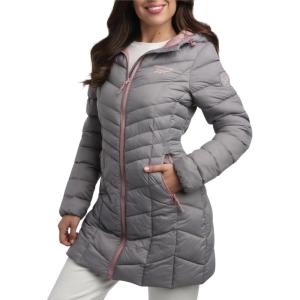 imageReebok Womens Winter Jacket  Long Length Quilted Puffer Parka  Heavyweight Outerwear Coat for Women SXLMed Grey