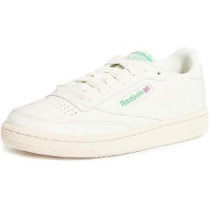 imageReebok Womens Club C 85ChalkGlen GreenPaperwhiteExcellent Red