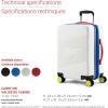 imageReebok Go Collection 20 Inch Hard Shell Spinner Carry On Luggage for Airplanes ABSPC Hardside Suitcase with 360Degree Spinner Wheels Retractable Handle Airline Approved BlueWhite