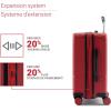 imageReebok Go Collection 20 Inch Hard Shell Spinner Carry On Luggage for Airplanes ABSPC Hardside Suitcase with 360Degree Spinner Wheels Retractable Handle Airline Approved BlueRed