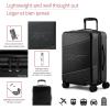imageReebok Go Collection 20 Inch Hard Shell Spinner Carry On Luggage for Airplanes ABSPC Hardside Suitcase with 360Degree Spinner Wheels Retractable Handle Airline Approved BlueBlack
