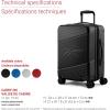 imageReebok Go Collection 20 Inch Hard Shell Spinner Carry On Luggage for Airplanes ABSPC Hardside Suitcase with 360Degree Spinner Wheels Retractable Handle Airline Approved BlueBlack