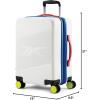 imageReebok Go Collection 20 Inch Hard Shell Spinner Carry On Luggage for Airplanes ABSPC Hardside Suitcase with 360Degree Spinner Wheels Retractable Handle Airline Approved BlueWhite