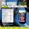 imageReebok ReeEnergize PreWorkout  Creatine  200MG Caffeine 3G Creatine 4G Citrulline  Energy Focus Strength  Nitric Oxide Booster  25 Servings  Sour Green AppleWatermelon Crush