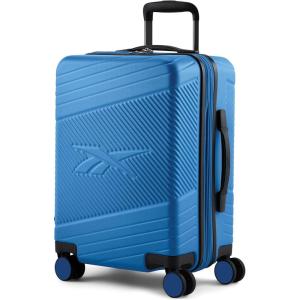 imageReebok Go Collection 20 Inch Hard Shell Spinner Carry On Luggage for Airplanes ABSPC Hardside Suitcase with 360Degree Spinner Wheels Retractable Handle Airline Approved BlueBlue