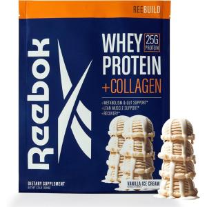 imageReebok ReeBuild Whey Protein  Collagen  25g Protein 9 Essential Amino Acids  Muscle Growth Joint Health Gut Support  Post Workout Recovery Powder  Chocolate FudgeVanilla Ice Cream