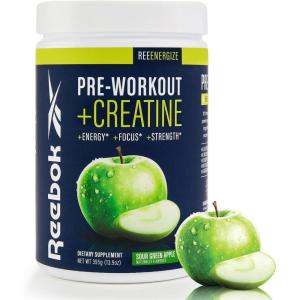 imageReebok ReeEnergize PreWorkout  Creatine  200MG Caffeine 3G Creatine 4G Citrulline  Energy Focus Strength  Nitric Oxide Booster  25 Servings  Sour Green AppleSour Green Apple