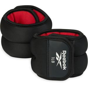 imageReebok Wrist and Ankle Weights 2 x 1 lb and 2 x 2 lb Polyester ampamp Spandex Black Classic Style Ideal for Walking Exercise Strength Training Gym ampamp MoreBlack