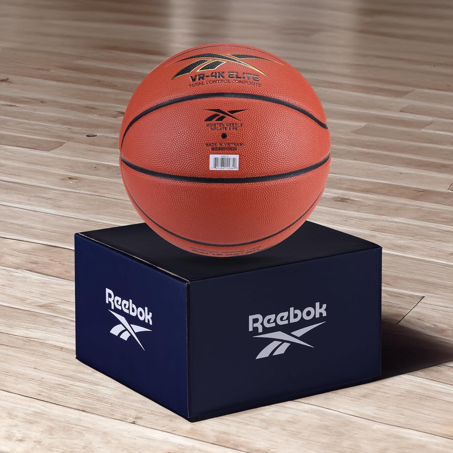 imageReebok Elite Basketball Official Size Composite Leather AntiSlip Grip Consistent Shape Retention Includes Pump ampamp Needle VR4K Series