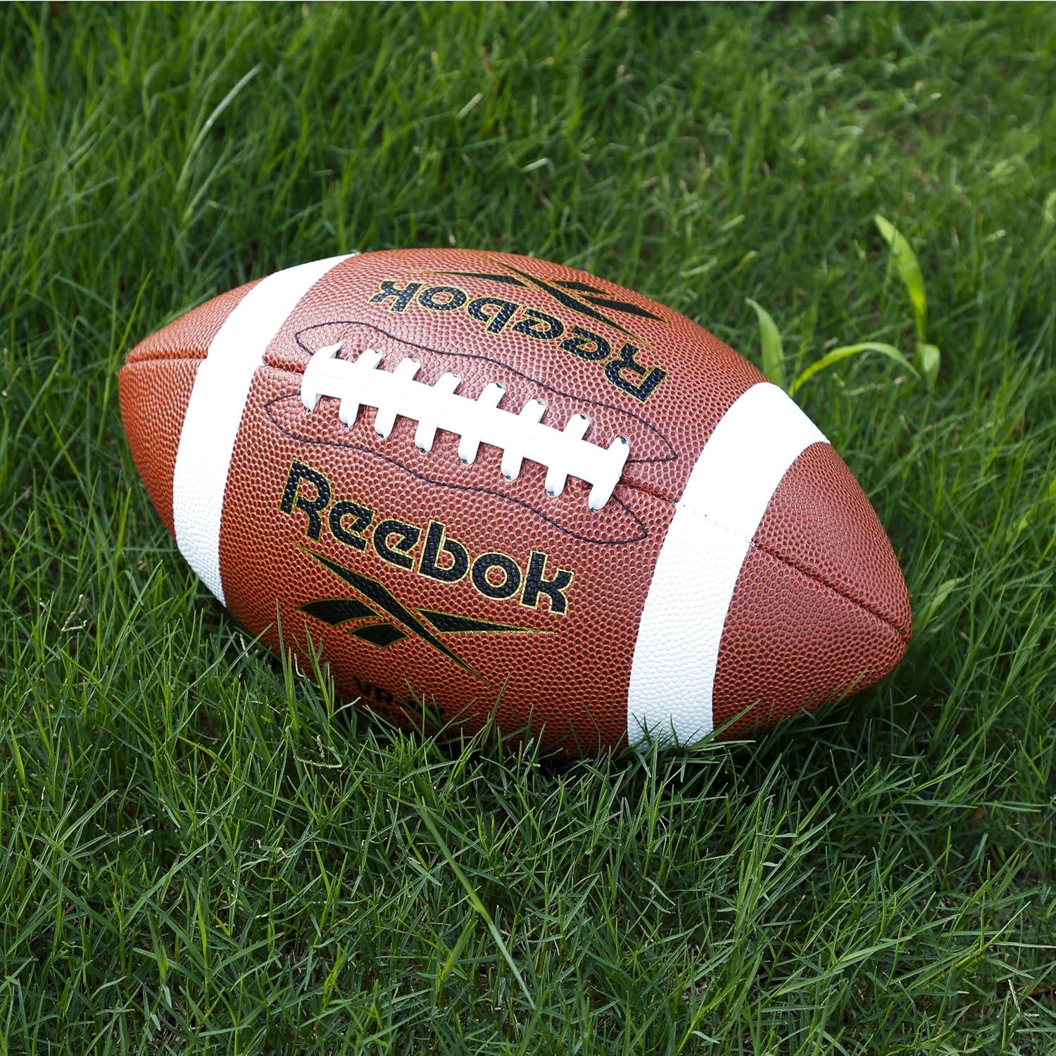 imageReebok Elite Recreational Football Official Size Composite Leather Innovative Soft Grip Technology Cushion Lining Includes Pump ampamp Needle VR4K Series VarsityVR4K Series Football