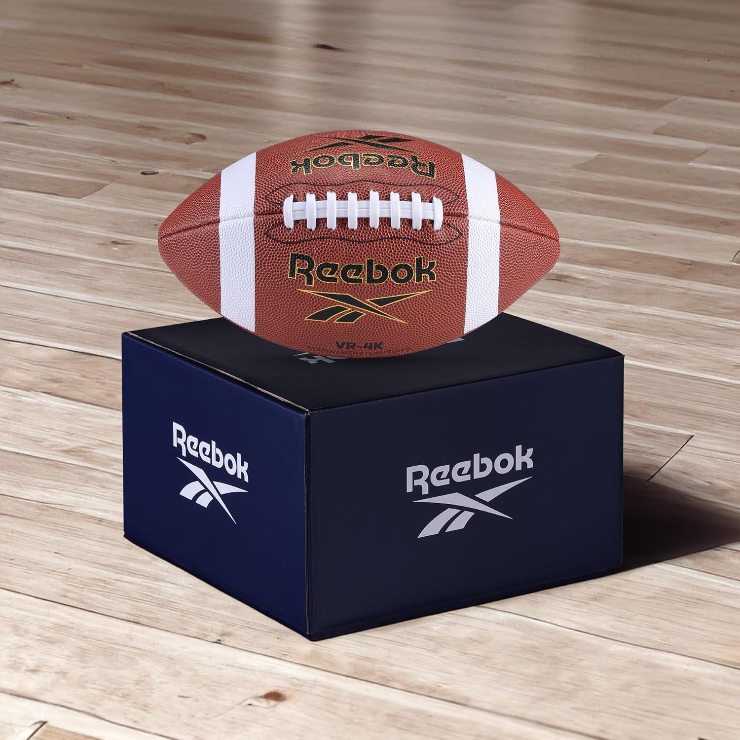 imageReebok Elite Recreational Football Official Size Composite Leather Innovative Soft Grip Technology Cushion Lining Includes Pump ampamp Needle VR4K Series VarsityVR4K Series Football