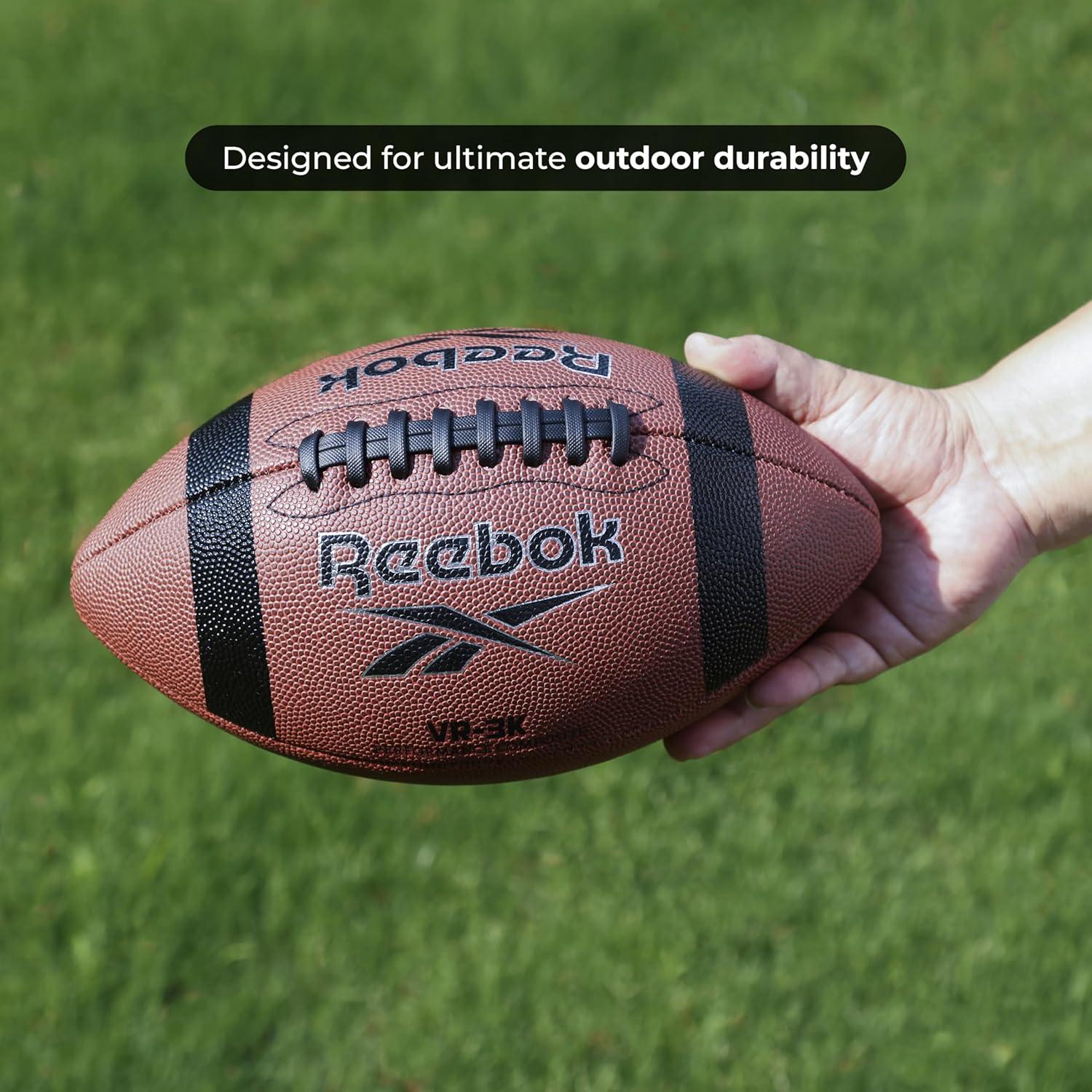 imageReebok Elite Recreational Football Official Size Composite Leather Innovative Soft Grip Technology Cushion Lining Includes Pump ampamp Needle VR4K Series VarsityVR3K Series Football