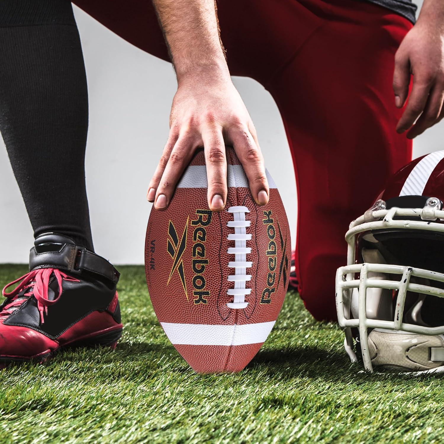 imageReebok Elite Recreational Football Official Size Composite Leather Innovative Soft Grip Technology Cushion Lining Includes Pump ampamp Needle VR4K Series VarsityVR4K Series Football