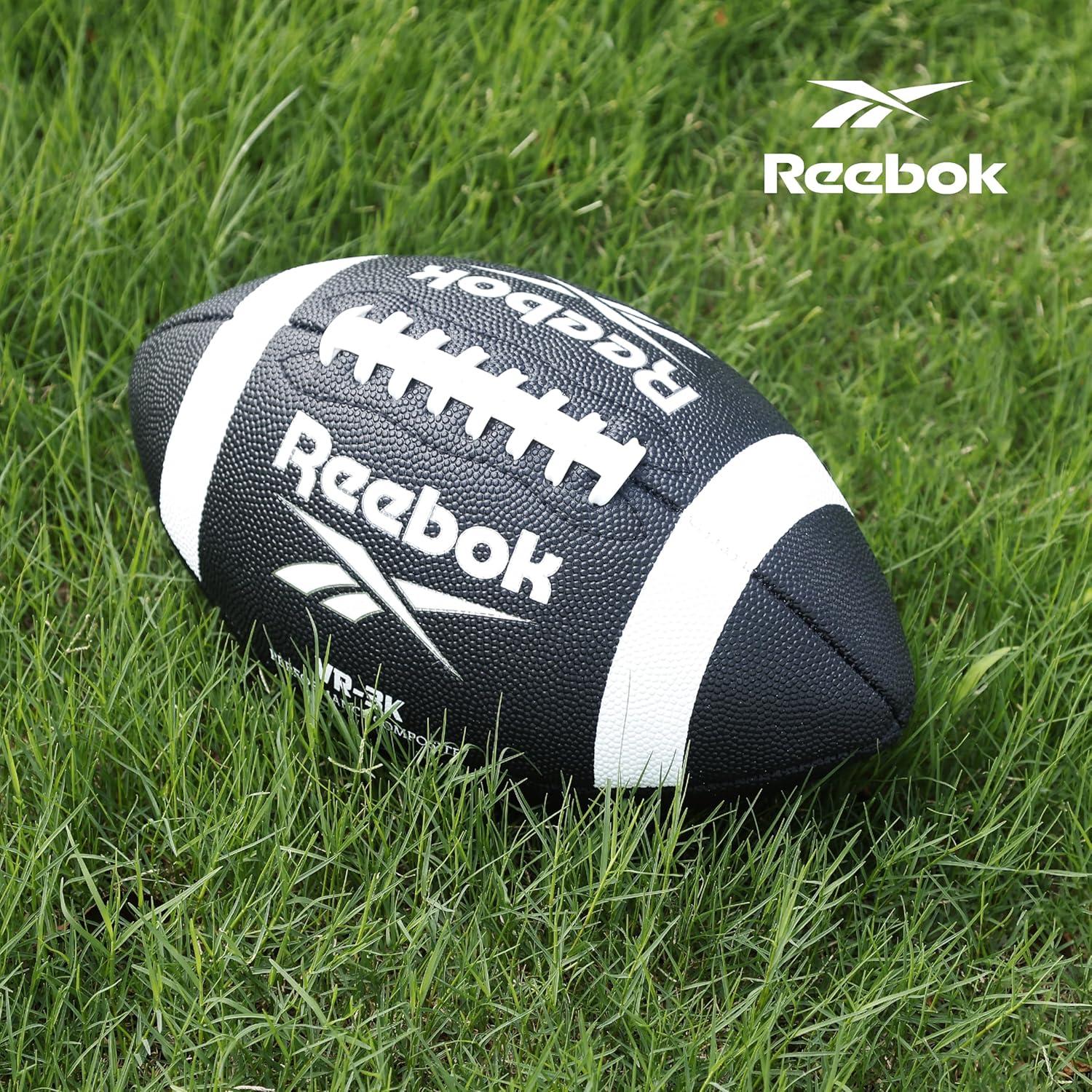 imageReebok Elite Recreational Football Official Size Composite Leather Innovative Soft Grip Technology Cushion Lining Includes Pump ampamp Needle VR4K Series VarsityVR3K Black Series Football