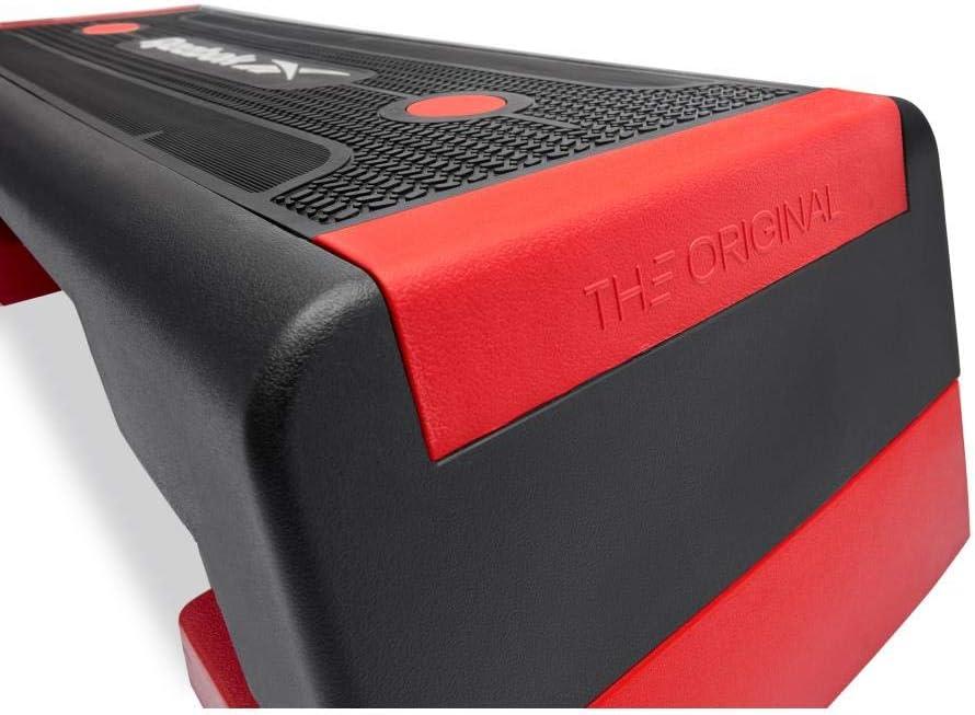 imageReebok Fitness Multipurpose Adjustable Aerobic and Strength Training Workout Step Platform for HIIT Cardio and General SessionsRed