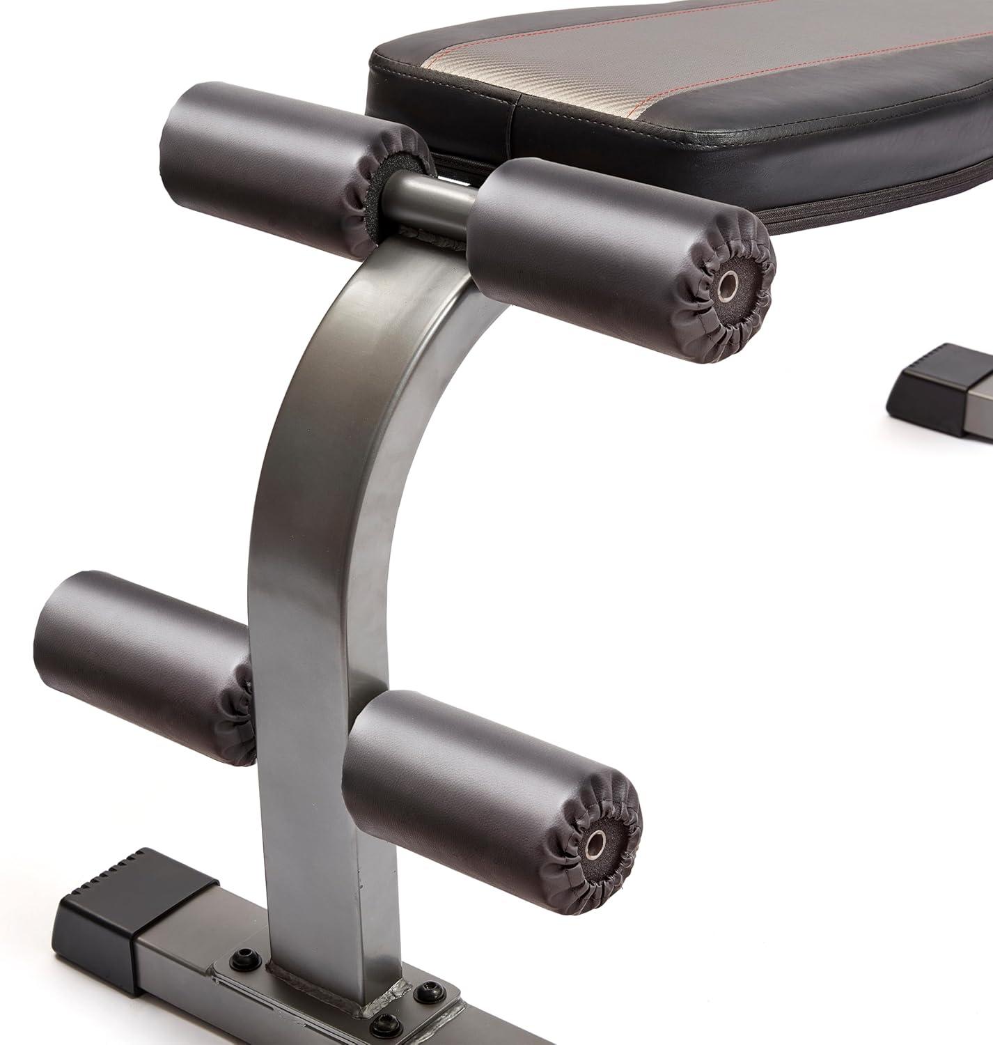 imageReebok Fitness Strength Training Bench with Wipeable Padding Nonslip Feet 330lb Weight Capacity Bench for Seated and Bridging ExercisesBlack  Reebok Ab Workout Bench