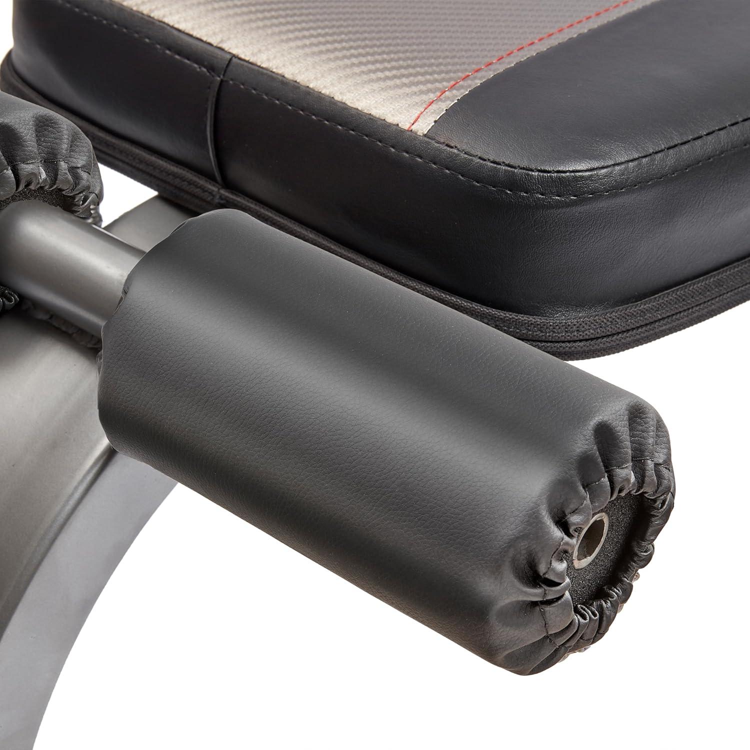 imageReebok Fitness Strength Training Bench with Wipeable Padding Nonslip Feet 330lb Weight Capacity Bench for Seated and Bridging ExercisesBlack  Reebok Ab Workout Bench