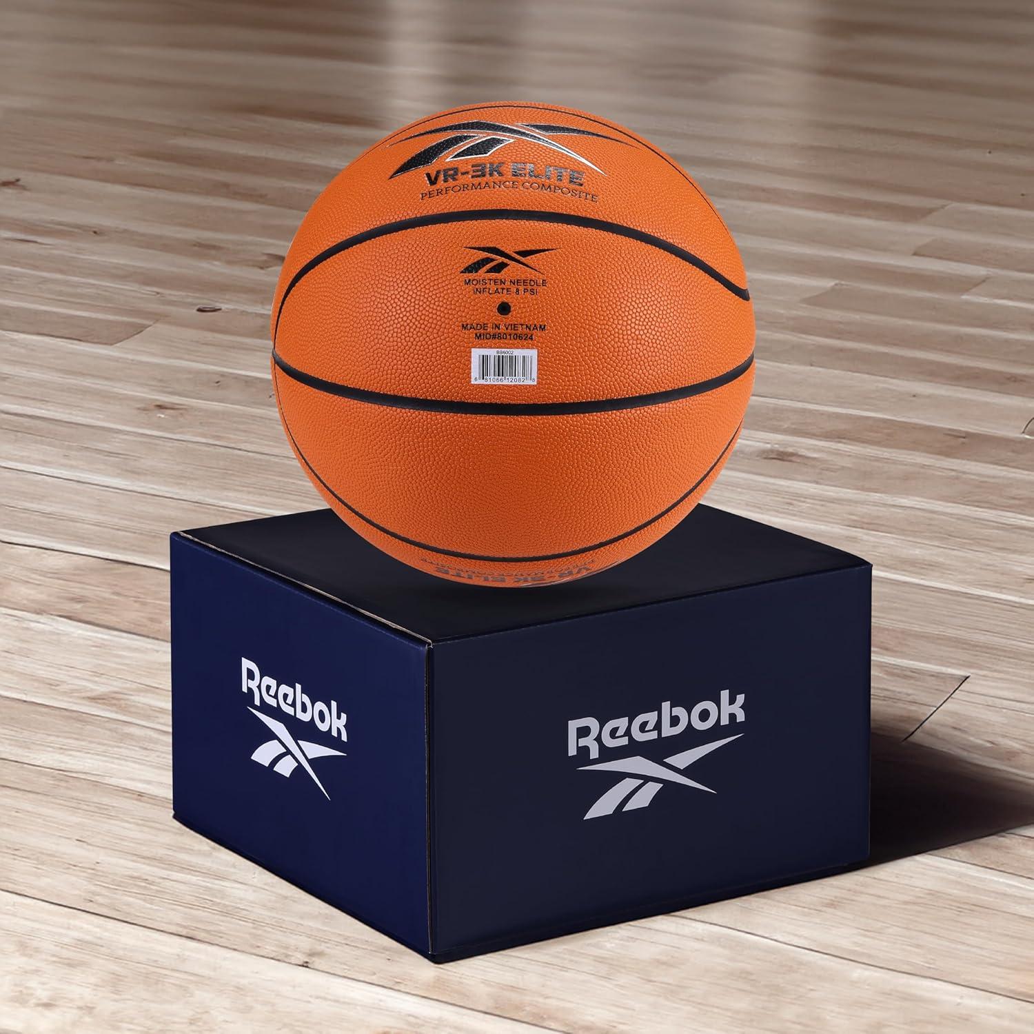 imageReebok Hi Vis Elite Basketball Official Size Composite Leather AntiSlip Grip Consistent Shape Retention Includes Pump ampamp Needle VR3K Series