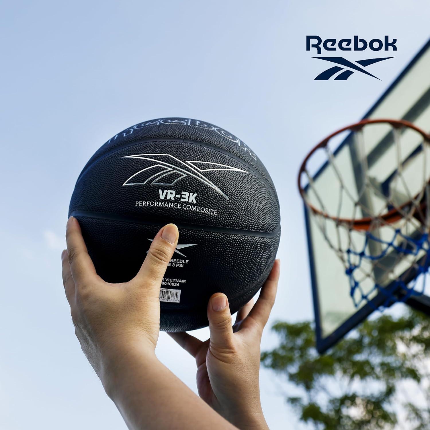 imageReebok Official Size Basketball Composite Leather AntiSlip Grip Consistent Shape Retention Includes Pump ampamp Needle VR3K Black Series