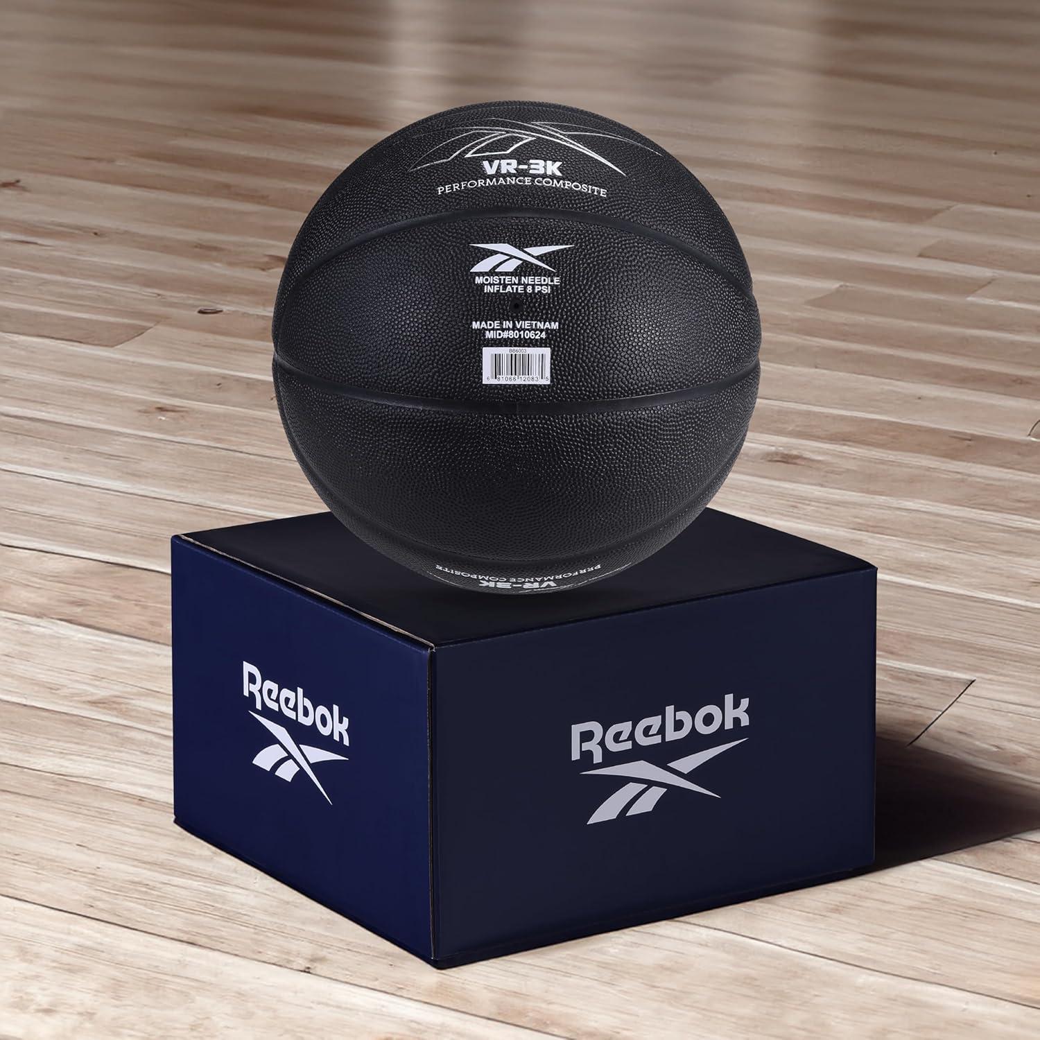 imageReebok Official Size Basketball Composite Leather AntiSlip Grip Consistent Shape Retention Includes Pump ampamp Needle VR3K Black Series