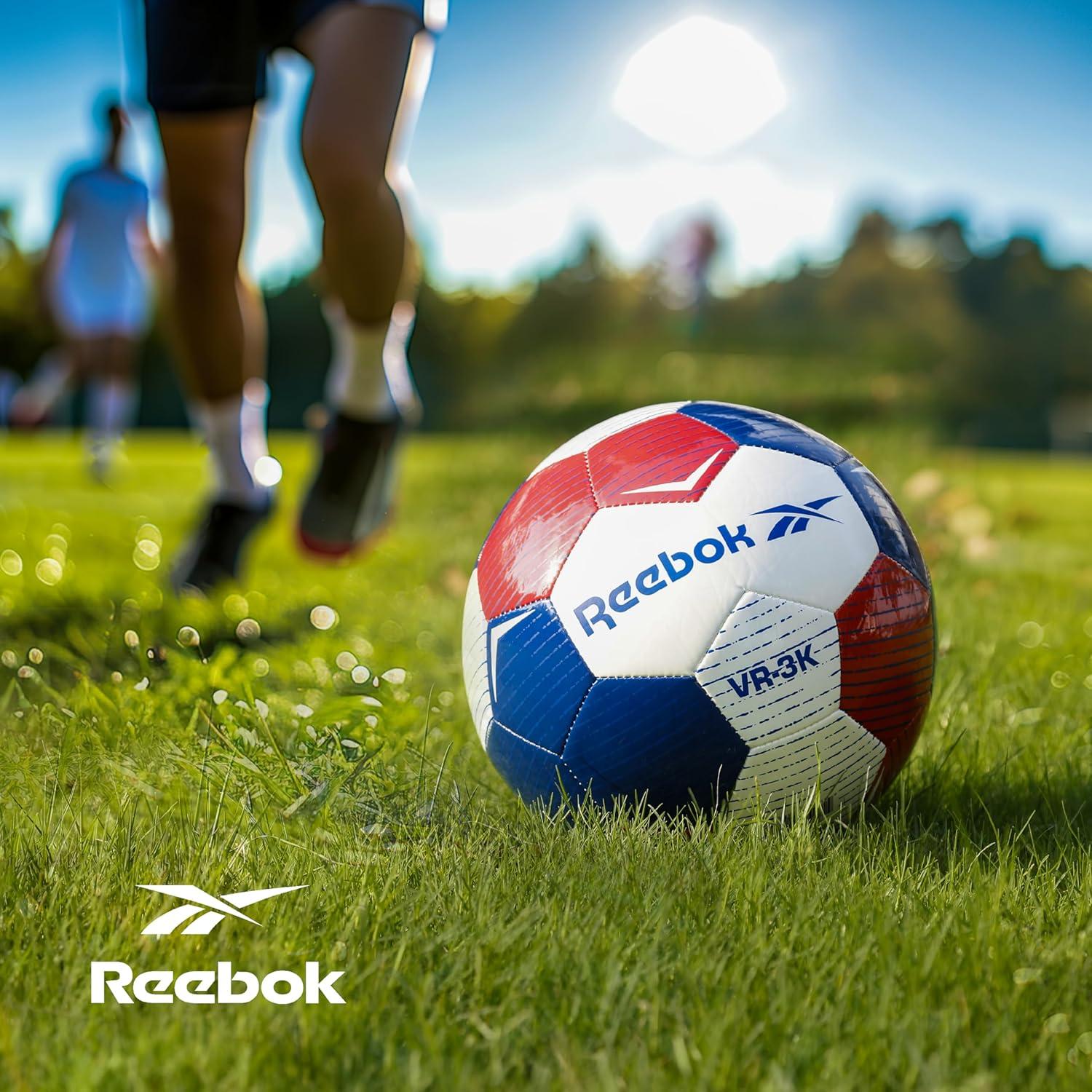 imageReebok Recreational Soccer Ball Premium TPU Composite Leather Cover Soft Touch EVA Foam Backing Includes Pump ampamp Needle VR3K Series