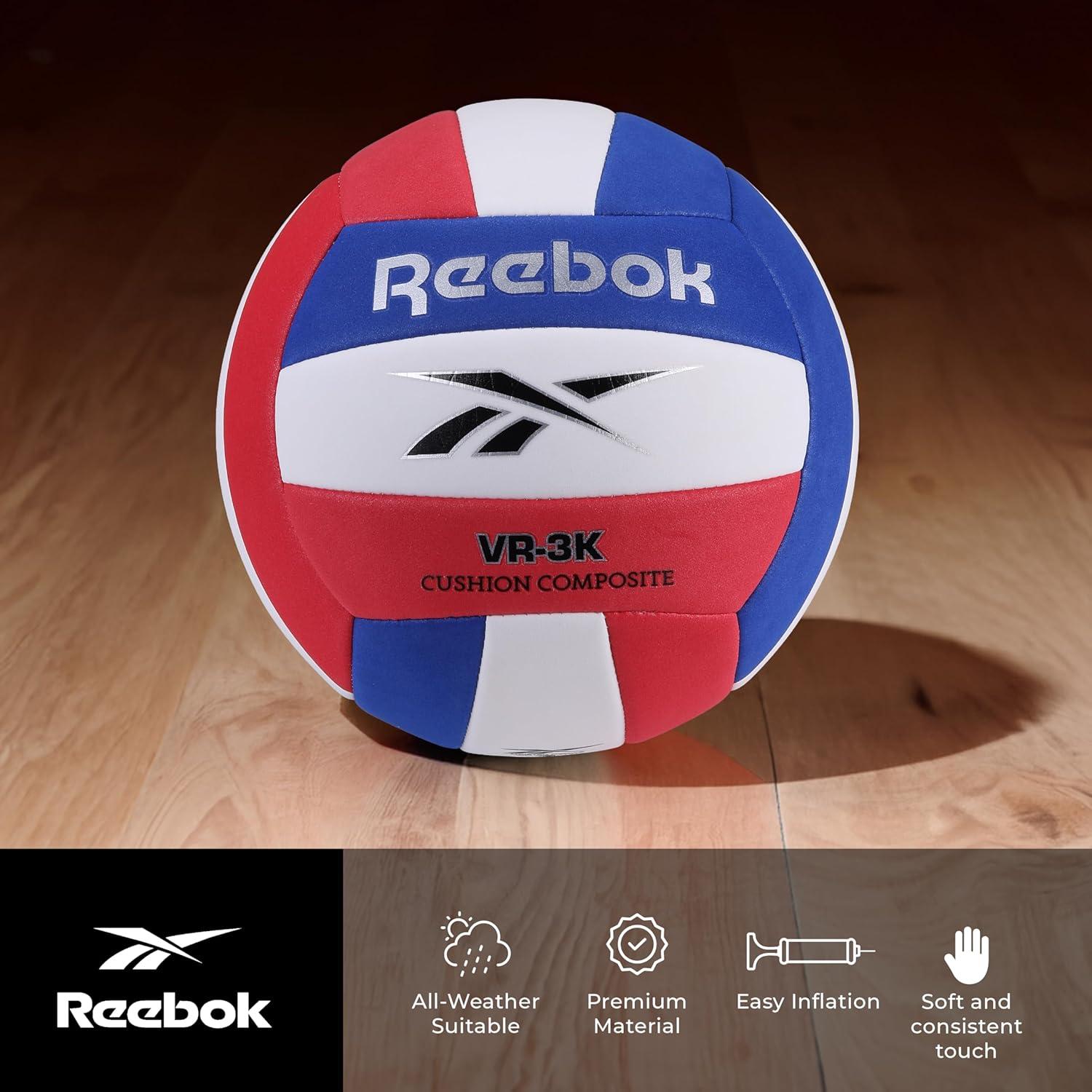 imageReebok Recreational Volleyball Official Size Performance Composite Ball Ultra Soft Feel Includes Pump ampamp Needle VR3K Series