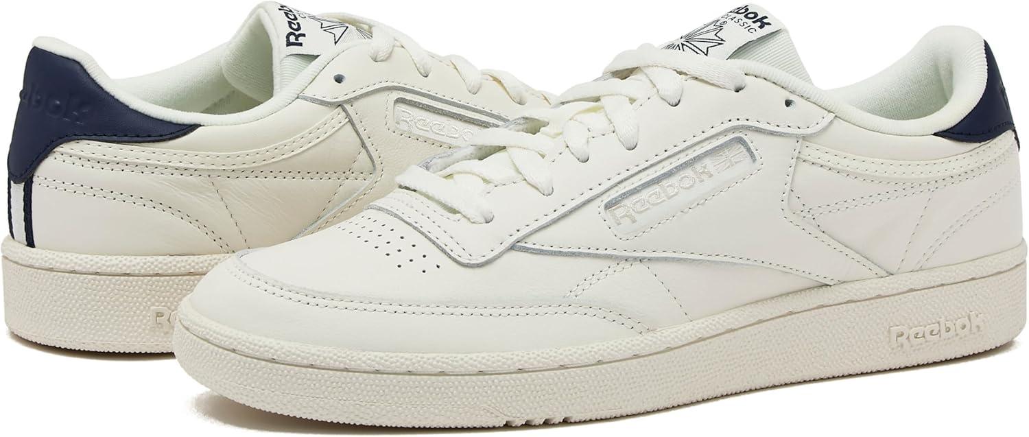 imageReebok UnisexAdult Club C 85 SneakerChalkNavyFlint Grey Metallic