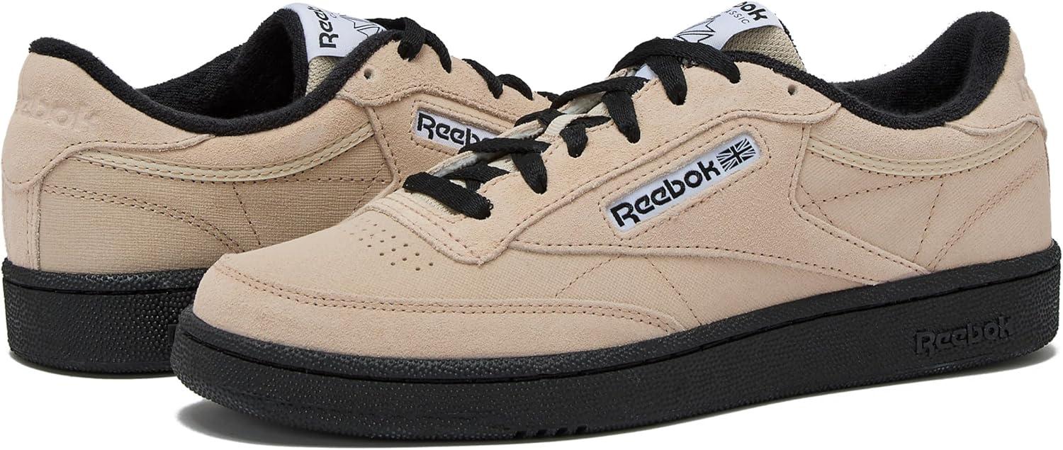 imageReebok UnisexAdult Club C 85 SneakerTapiocaBlackWhite