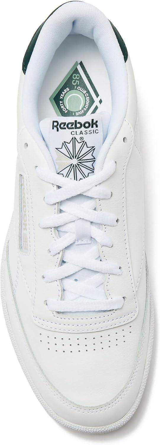 imageReebok UnisexAdult Club C 85 SneakerWhiteBreakaway GreenFlint Grey Metallic