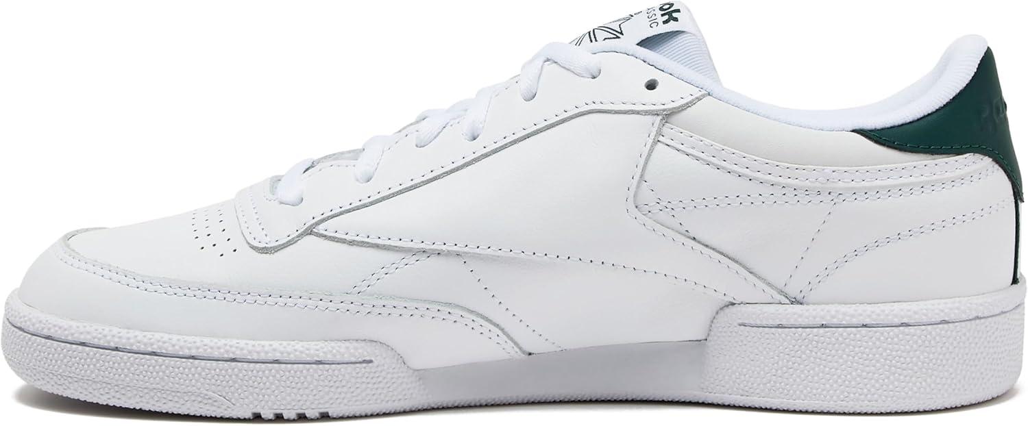 imageReebok UnisexAdult Club C 85 SneakerWhiteBreakaway GreenFlint Grey Metallic