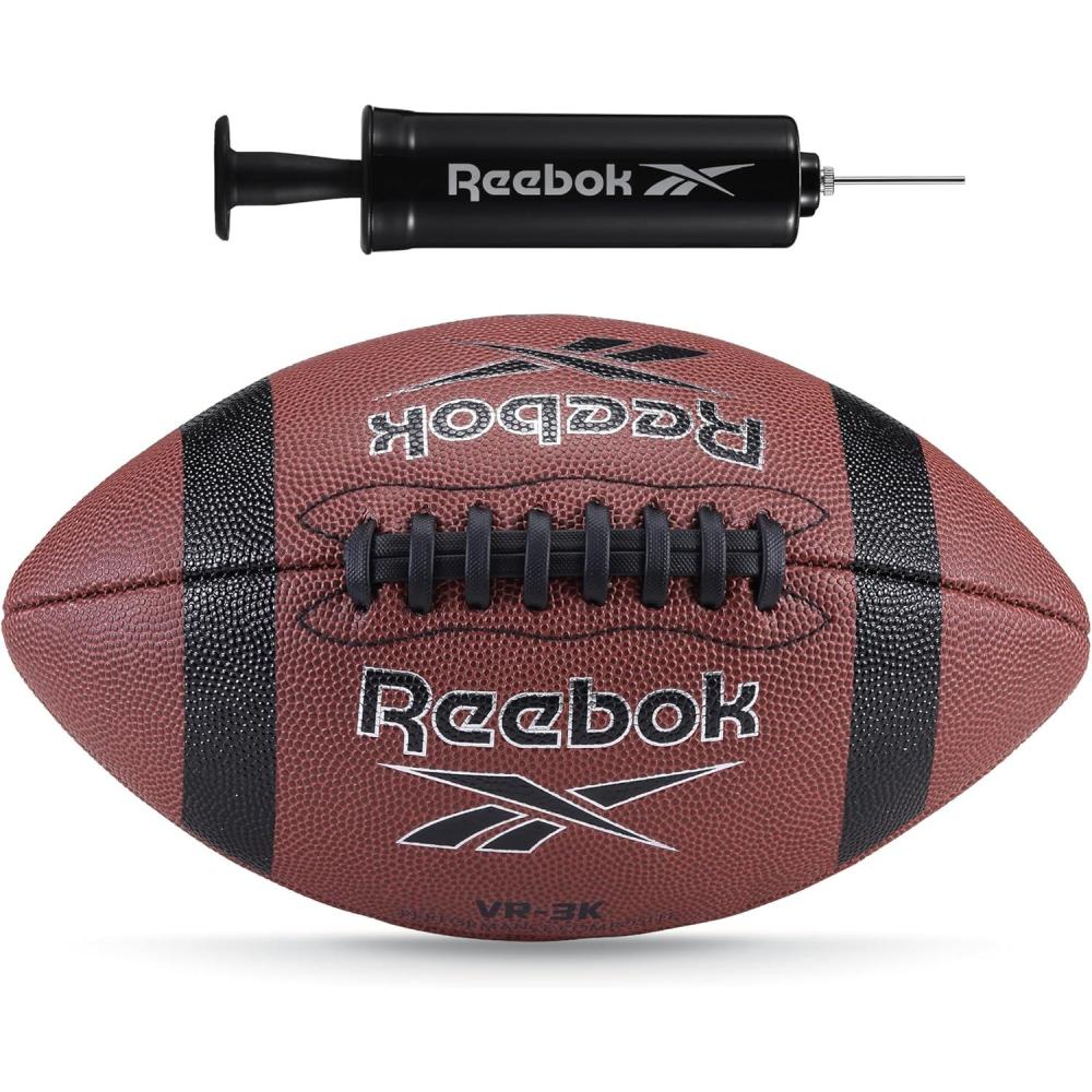 imageReebok Elite Recreational Football Official Size Composite Leather Innovative Soft Grip Technology Cushion Lining Includes Pump ampamp Needle VR4K Series VarsityVR3K Series Football