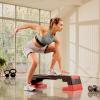 imageReebok Fitness Multipurpose Adjustable Aerobic and Strength Training Workout Step Platform for HIIT Cardio and General SessionsRed