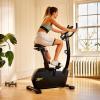 imageReebok Fitness Stationary Bike Bluetooth Compatible Indoor Cycling Bike 24 Resistance Levels 12 Workouts Upright Exercise Bike with Gel Pad SaddleBlackFR30