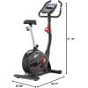 imageReebok Fitness Stationary Bike Bluetooth Compatible Indoor Cycling Bike 24 Resistance Levels 12 Workouts Upright Exercise Bike with Gel Pad SaddleBlack