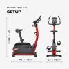 imageReebok Fitness Stationary Bike Bluetooth Compatible Indoor Cycling Bike 24 Resistance Levels 12 Workouts Upright Exercise Bike with Gel Pad SaddleRed