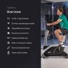 imageReebok Fitness Stationary Bike Bluetooth Compatible Indoor Cycling Bike 24 Resistance Levels 12 Workouts Upright Exercise Bike with Gel Pad SaddleSilver