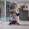 imageReebok Fitness Stationary Bike Bluetooth Compatible Indoor Cycling Bike 24 Resistance Levels 12 Workouts Upright Exercise Bike with Gel Pad SaddleSilver