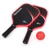imageReebok  LED Pickleball Set for 2 Includes 2 Fiberglass Paddles with 5quot Cushion Grip and 2 LightUp Balls Perfect for Night Play RedRed