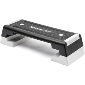 imageReebok Fitness Multipurpose Adjustable Aerobic and Strength Training Workout Step Platform for HIIT Cardio and General SessionsWhite