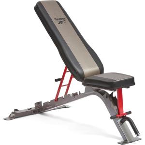 imageReebok Fitness Strength Training Bench with Wipeable Padding Nonslip Feet 330lb Weight Capacity Bench for Seated and Bridging ExercisesReebok Adjustable Incline Weight Bench