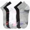 imageReebok Womens Comfort Cushioned Athletic Quarter Cut Socks 6 PackGreyWhiteBlack