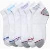 imageReebok Womens Comfort Cushioned Athletic Quarter Cut Socks 6 PackWhiteGrey
