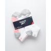 imageReebok Womens Comfort Cushioned Athletic Quarter Cut Socks 6 PackWhiteGrey Logo