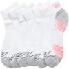 imageReebok Womens Comfort Cushioned Athletic Quarter Cut Socks 6 PackWhiteGrey Logo