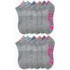 imageReebok Womens Low Cut Socks  12 Pack Performance Cushioned Comfort No Show Socks  Athletic Socks for Women 410All Grey