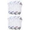imageReebok Womens Quarter Crew Socks  12 Pack Performance Cushion Comfort Crew Socks  Athletic Socks for Women 410WhiteGrey