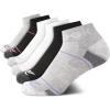 imageReebok Womens Comfort Cushioned Athletic Quarter Cut Socks 6 PackGreyWhiteBlack
