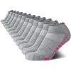 imageReebok Womens Low Cut Socks  12 Pack Performance Cushioned Comfort No Show Socks  Athletic Socks for Women 410All Grey