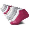 imageReebok Womens Quarter Crew Socks  12 Pack Performance Cushion Comfort Crew Socks  Athletic Socks for Women 410PinkGrey Assorted