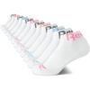 imageReebok Womens Quarter Crew Socks  12 Pack Performance Cushion Comfort Crew Socks  Athletic Socks for Women 410White Marl